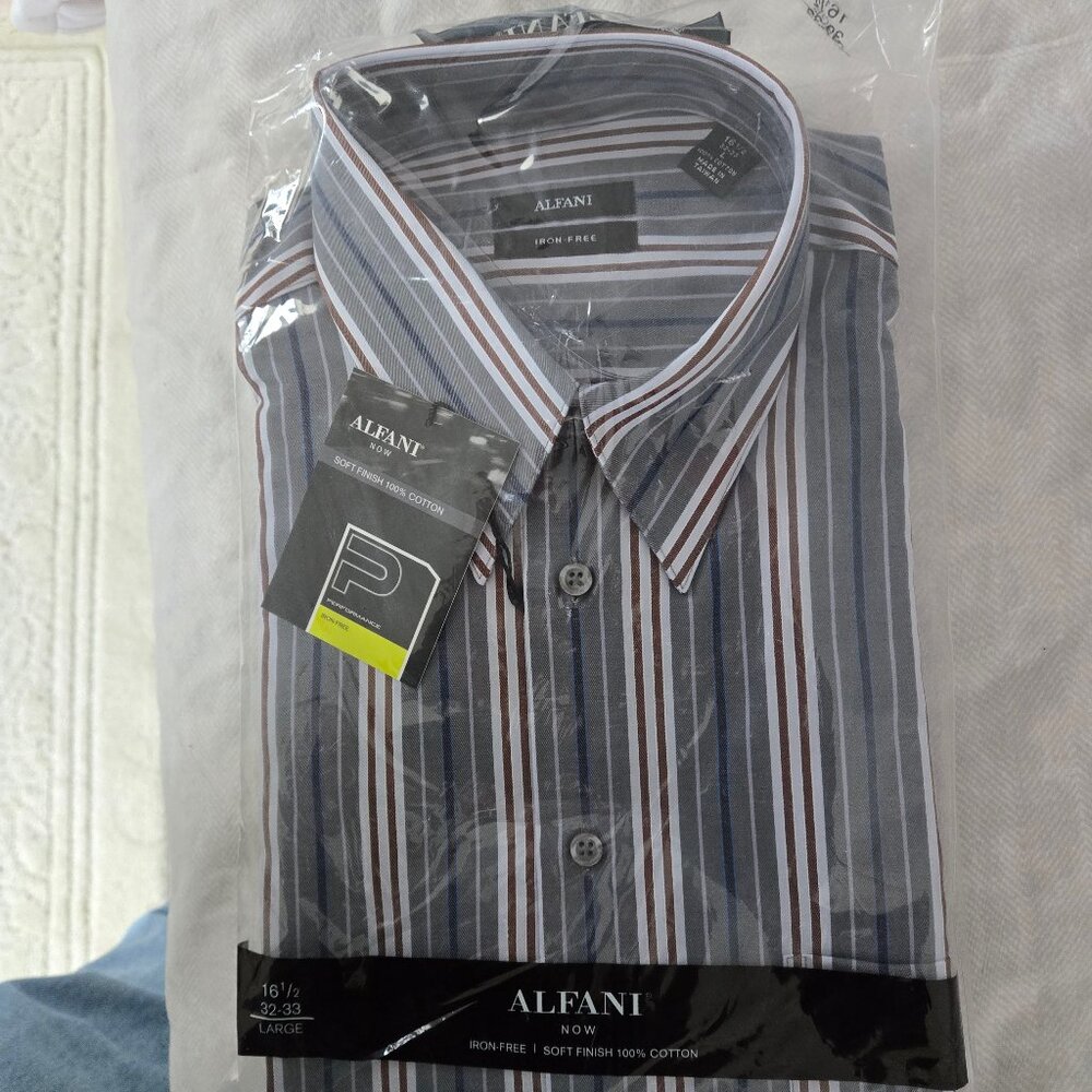 Alfani Mens No Iron Casual Shirt Sz Lg. NWT